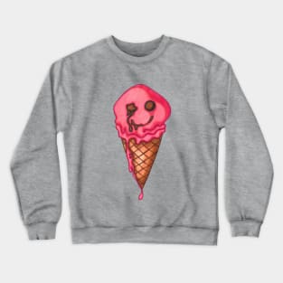 Melting Happy Face Ice Cream - (Ice Scream) Crewneck Sweatshirt